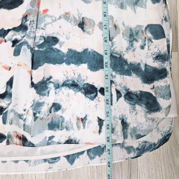 Cabi Womens White Teal Gelato Watercolor Tank Tunic Blouse Small - Picture 5 of 7